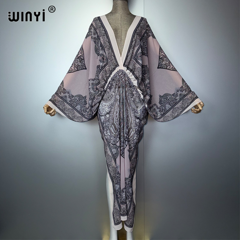 Cover Up Kaftan - 위니 V넥 섹시 드레스 아랍 전통