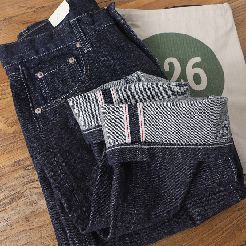 Levis Jeans 501 - Amekaji 100% 코튼 남성용 레드 화이트