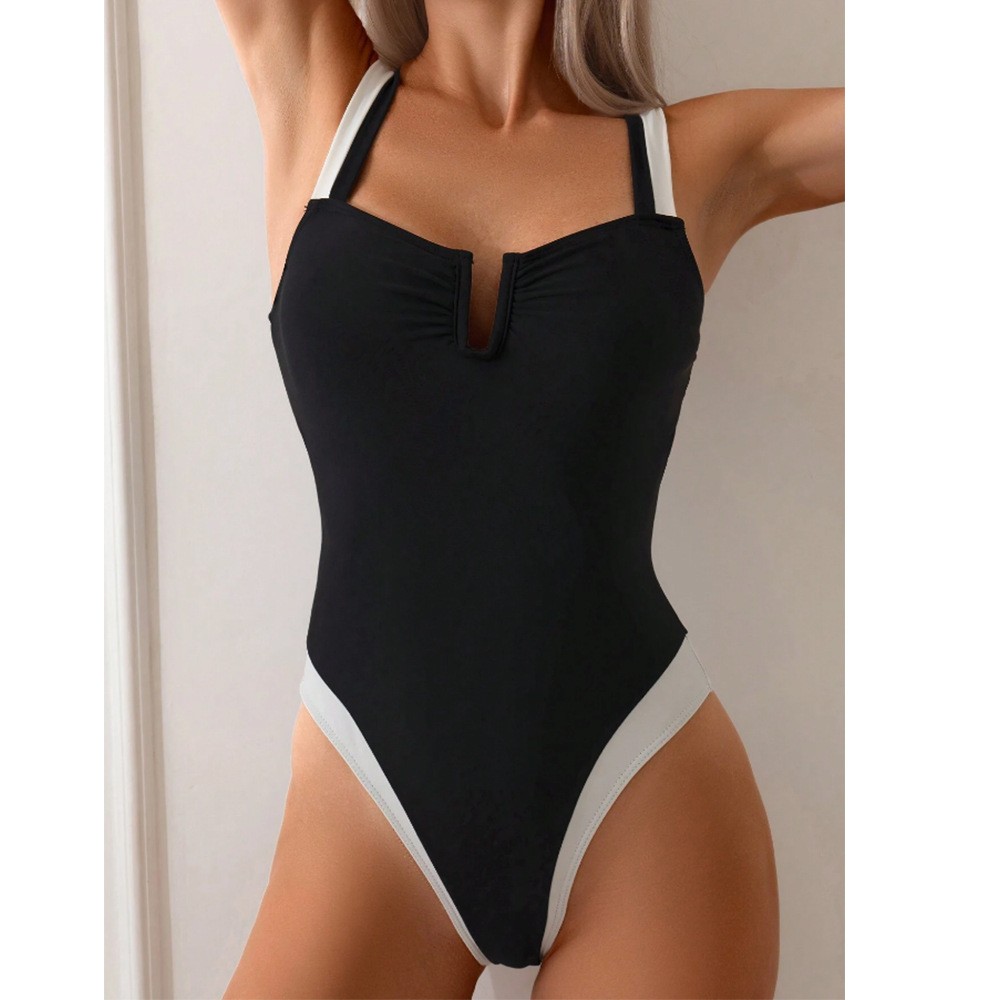 Swimsuit Bikini Ruched - 2026 비키니 여성 탱키니 딥 V넥