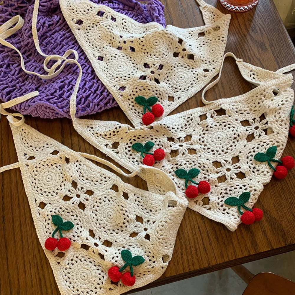 Headband Summer Knit - 달콤한 프랑스 전원풍 삼각형 헤어밴드 수제