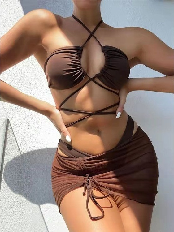 Swimsuit Bikini Ruched - 여성 하이웨이스트 스플릿 비키니 2026 신상