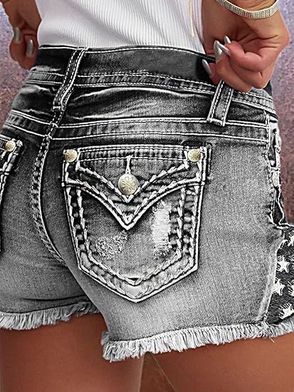 【HME】청바지 |   이런 하이웨이스트 데님 팬츠로  - Shorts Denim Frayed 리뷰 및 가격