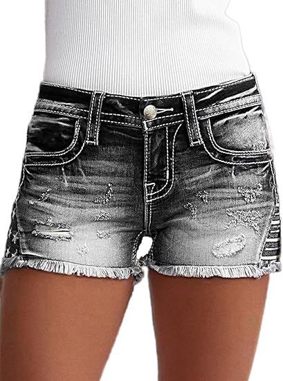 【HME】청바지 |   이런 하이웨이스트 데님 팬츠로  - Shorts Denim Frayed 리뷰 및 가격