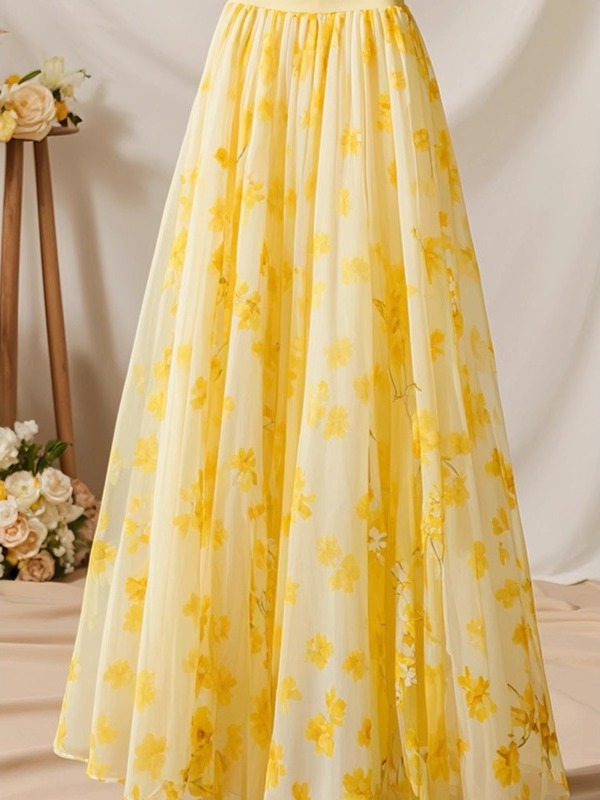 2026년 여름 하이웨이스트 옐로우 A라인 스커트 여성 - Midi Skirt Floral 리뷰 및 가격