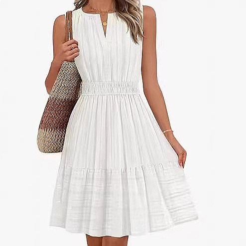 봄 여름 여성 민소매 랩 V넥 플리츠 코튼 린넨 드레스 - Linen Dress Wrap 리뷰 및 가격