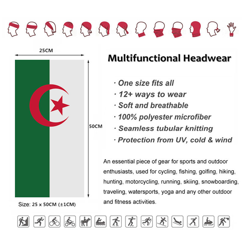 알제리 국기 인쇄 된 두건 모자를 쓰고 있죠 Balac - Headband Summer Knit 리뷰 및 가격