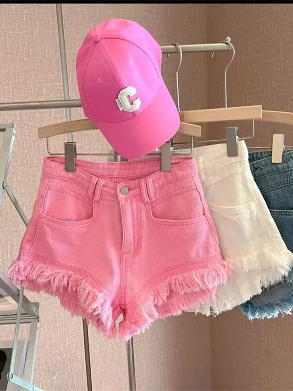 캐주얼 한국 스타일 프레이드 헴 데님 반바지 여성용 핫 - Shorts Denim Frayed 리뷰 및 가격